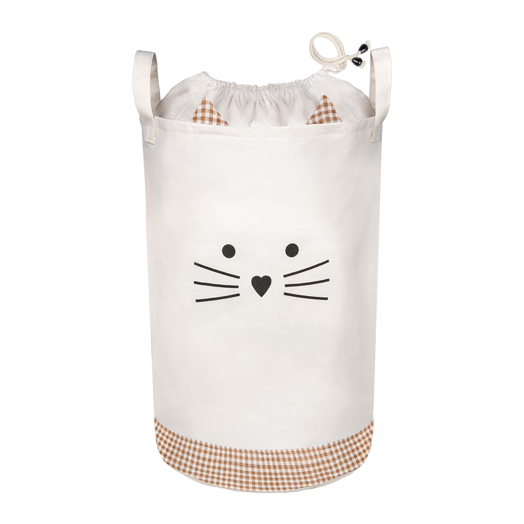 Сумка-мешок для игрушек на утяжке "Котенок" Д350 Ш350 В520  бежевый