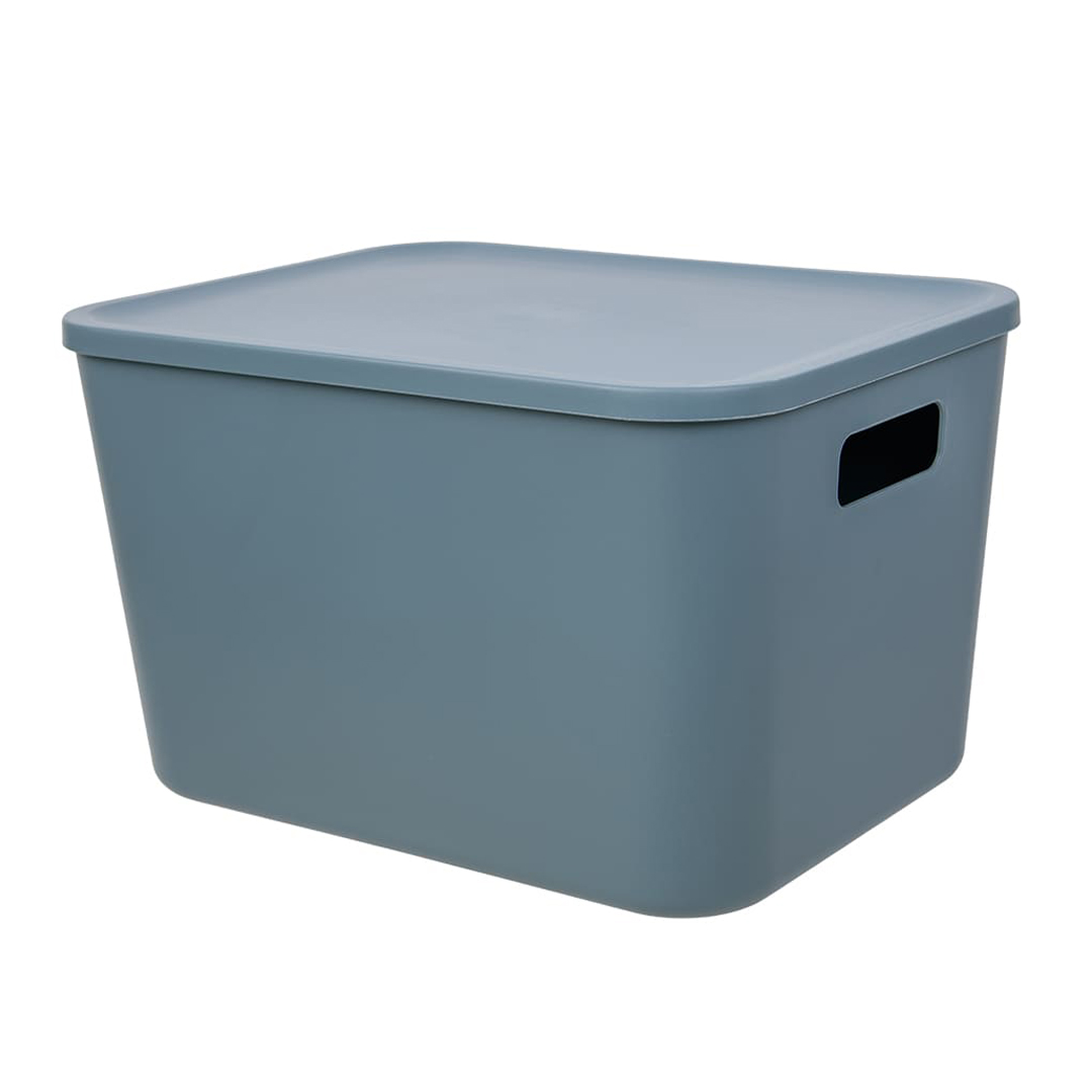 Корзина пластиковая для хранения "Оптима", Д325 Ш245 В200, синий