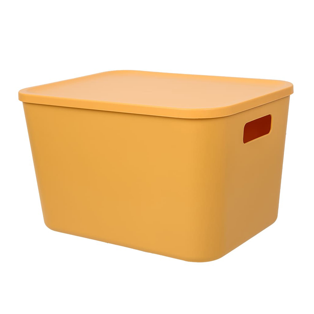 Корзина пластиковая для хранения "Оптима", Д325 Ш245 В200, желтый